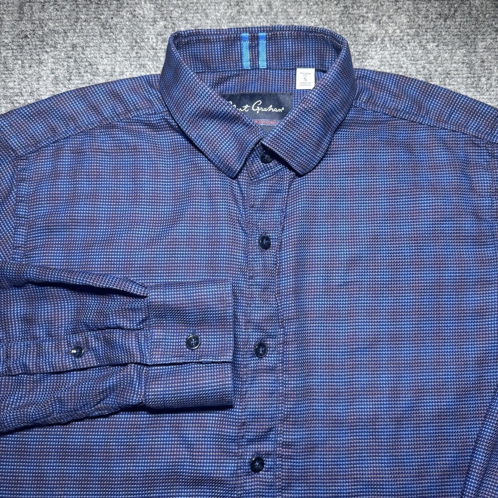Robert Graham Button Up Shirt Men Small Blue Modern Americana Tailored Fit